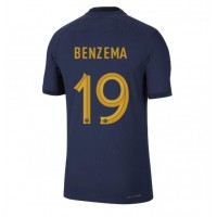 Frankrike Karim Benzema #19 Fotballklær Hjemmedrakt VM 2022 Kortermet